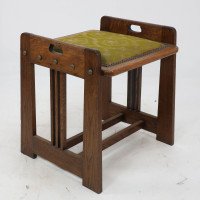 Wilhelm Schmidt Made by Prag-Rudniker. A Vienna Secession Oak Piano Stool - Thumbnail 6
