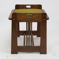Wilhelm Schmidt Made by Prag-Rudniker. A Vienna Secession Oak Piano Stool - Thumbnail 7