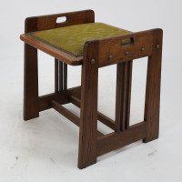 Wilhelm Schmidt Made by Prag-Rudniker. A Vienna Secession Oak Piano Stool - Thumbnail 8