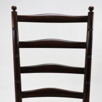 Liberty & Co., English Aesthetic Movement Walnut Ladder Back Rush Seat Chair - Thumbnail 5