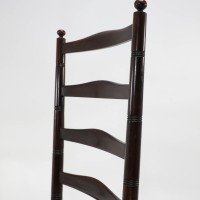 Liberty & Co., English Aesthetic Movement Walnut Ladder Back Rush Seat Chair - Thumbnail 6