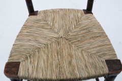 Liberty & Co., English Aesthetic Movement Walnut Ladder Back Rush Seat Chair - Thumbnail 8