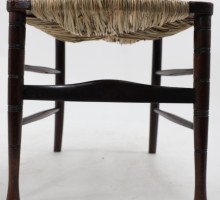 Liberty & Co., English Aesthetic Movement Walnut Ladder Back Rush Seat Chair - Thumbnail 9