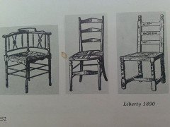 Liberty & Co., English Aesthetic Movement Walnut Ladder Back Rush Seat Chair - Thumbnail 15