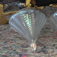W. A. S. Benson. Rare pair of brass wall lights with the original Powell flint shades - Thumbnail 12