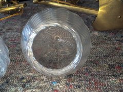 W. A. S. Benson. Rare pair of brass wall lights with the original Powell flint shades - Thumbnail 16