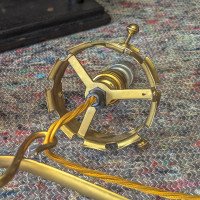 W. A. S. Benson. Rare pair of brass wall lights with the original Powell flint shades - Thumbnail 24