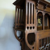 Liberty and Co attributed. Arts and Crafts Glazed Oak Bookcase. - Thumbnail 8