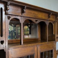 Liberty and Co attributed. Arts and Crafts Glazed Oak Bookcase. - Thumbnail 10