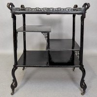 Aesthetic Movement Japanese Tea Trolley with River Scene Decoration - Thumbnail 6