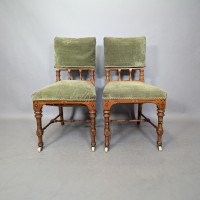 Charles Bevan Attributed, for Marsh, Jones and Cribb, Gothic Revival Oak Chairs - Thumbnail 3