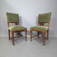 Charles Bevan Attributed, for Marsh, Jones and Cribb, Gothic Revival Oak Chairs - Thumbnail 2