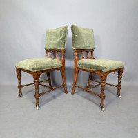 Charles Bevan Attributed, for Marsh, Jones and Cribb, Gothic Revival Oak Chairs - Thumbnail 4