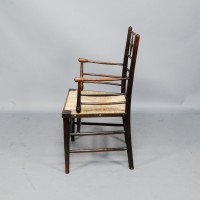 Philip Webb Attributed, Morris & Co., Rare Pair of Large Sussex Armchairs, Fully Restored - Thumbnail 6