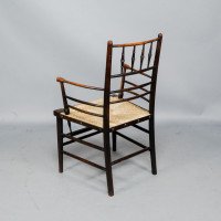 Philip Webb, attributed. Morris & Co., Rare Pair of Large Sussex Armchairs, Fully Restored - Thumbnail 7