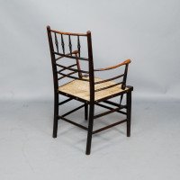 Philip Webb Attributed, Morris & Co., Rare Pair of Large Sussex Armchairs, Fully Restored - Thumbnail 9
