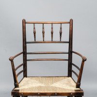 Philip Webb, attributed. Morris & Co., Rare Pair of Large Sussex Armchairs, Fully Restored - Thumbnail 12