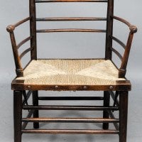Philip Webb, attributed. Morris & Co., Rare Pair of Large Sussex Armchairs, Fully Restored - Thumbnail 14