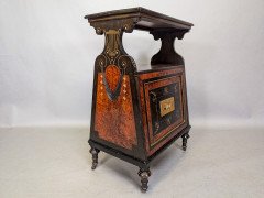 Aesthetic Movement Amboyna & Ebonised Music Cabinet with Incised & Gilt Decoration - Thumbnail 5