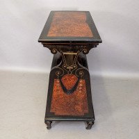 Aesthetic Movement Amboyna & Ebonised Music Cabinet with Incised & Gilt Decoration - Thumbnail 18