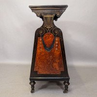 Aesthetic Movement Amboyna & Ebonised Music Cabinet with Incised & Gilt Decoration - Thumbnail 16