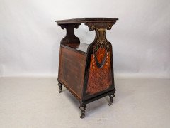Aesthetic Movement Amboyna & Ebonised Music Cabinet with Incised & Gilt Decoration - Thumbnail 9
