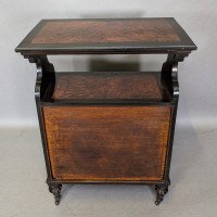Aesthetic Movement Amboyna & Ebonised Music Cabinet with Incised & Gilt Decoration - Thumbnail 11