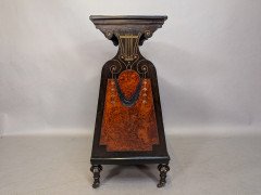 Aesthetic Movement Amboyna & Ebonised Music Cabinet with Incised & Gilt Decoration - Thumbnail 6