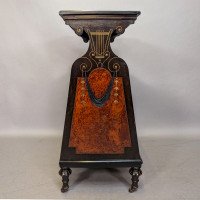 An Aesthetic Movement Amboyna & Ebonized Music Cabinet with Incised & Gilt Decoration - Thumbnail 12