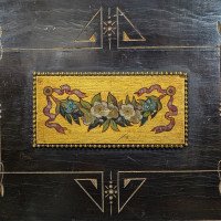 An Aesthetic Movement Amboyna & Ebonized Music Cabinet with Incised & Gilt Decoration - Thumbnail 23