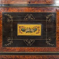 An Aesthetic Movement Amboyna & Ebonized Music Cabinet with Incised & Gilt Decoration - Thumbnail 22