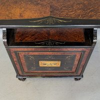 An Aesthetic Movement Amboyna & Ebonized Music Cabinet with Incised & Gilt Decoration - Thumbnail 15