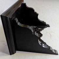 Aesthetic Movement Ebonized Wall Shelf with Hand Carved Floral Decoration - Thumbnail 4