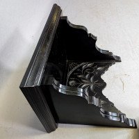 Aesthetic Movement Ebonized Wall Shelf with Hand Carved Floral Decoration - Thumbnail 5