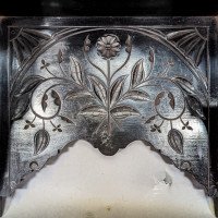 Aesthetic Movement Ebonized Wall Shelf with Hand Carved Floral Decoration - Thumbnail 9