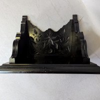 Aesthetic Movement Ebonized Wall Shelf with Hand Carved Floral Decoration - Thumbnail 12
