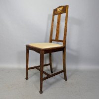 Liberty & Co., Arts & Crafts Side Chair with Mother of Pearl Inlay Within a Heart - Thumbnail 3