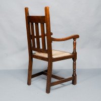 Liberty & Co., a Set of Six Arts & Crafts Oak Arrowhead Rush Seat Dining Chairs - Thumbnail 9