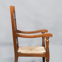 Liberty & Co., A Set of Six Arts & Crafts Oak Arrowhead Rush Seat Dining Chairs - Thumbnail 14