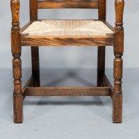Liberty & Co., A Set of Six Arts & Crafts Oak Arrowhead Rush Seat Dining Chairs - Thumbnail 19
