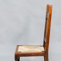 Liberty & Co., A Set of Six Arts & Crafts Oak Arrowhead Rush Seat Dining Chairs - Thumbnail 35