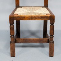 Liberty & Co., A Set of Six Arts & Crafts Oak Arrowhead Rush Seat Dining Chairs - Thumbnail 37