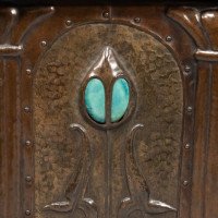 Jesson Birkett, attributed, Arts & Crafts Copper Fireside Log Box and Seat - Thumbnail 13