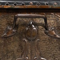 Jesson Birkett, attributed, Arts & Crafts Copper Fireside Log Box and Seat - Thumbnail 21