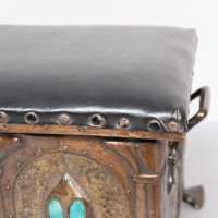 Jesson Birkett, attributed, Arts & Crafts Copper Fireside Log Box and Seat - Thumbnail 32