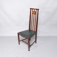 Joseph Maria Olbrich Attributed, art Nouveau Inlaid Side Chair - Thumbnail 3