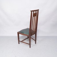 Joseph Maria Olbrich Attributed, art Nouveau Inlaid Side Chair - Thumbnail 5