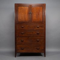 Betty Joel Attributed, Arts & Crafts Oak Tallboy & Matching Petite Chest of Drawers - Thumbnail 3