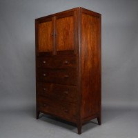 Betty Joel Attributed, Arts & Crafts Oak Tallboy & Matching Petite Chest of Drawers - Thumbnail 4