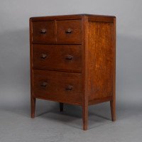 Betty Joel Attributed, Arts & Crafts Oak Tallboy & Matching Petite Chest of Drawers - Thumbnail 14